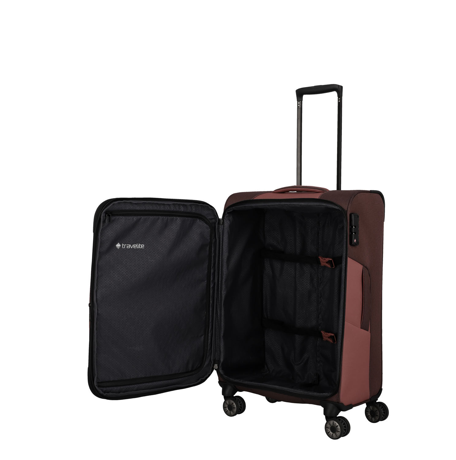 Travelite Viia Trolley-Set 4-Rad L erw./M erw./S/Reisetasche Frühlingsrose