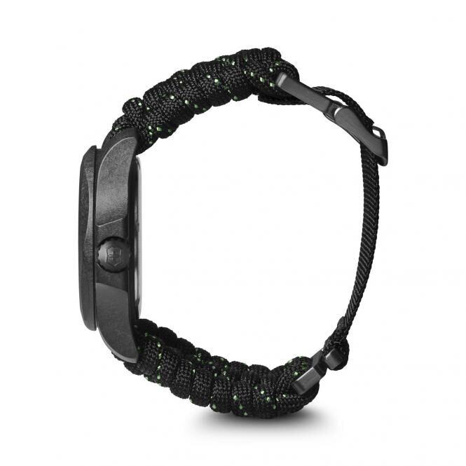 Victorinox I.N.O.X. Carbon 43mm Herrenuhr black dial, black paracord strap Victorinox I.N.O.X. Carbon 43mm Herrenuhr black dial, black paracord strap