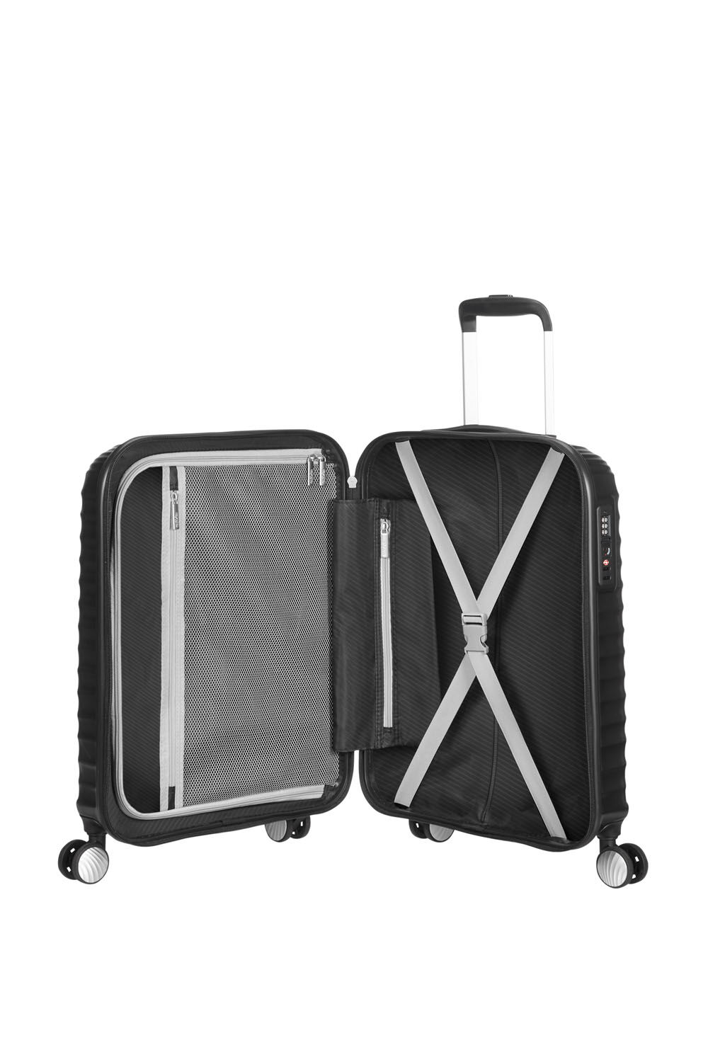 American Tourister Jetglam Trolley mit 4 Rollen 55 Metallic Black
