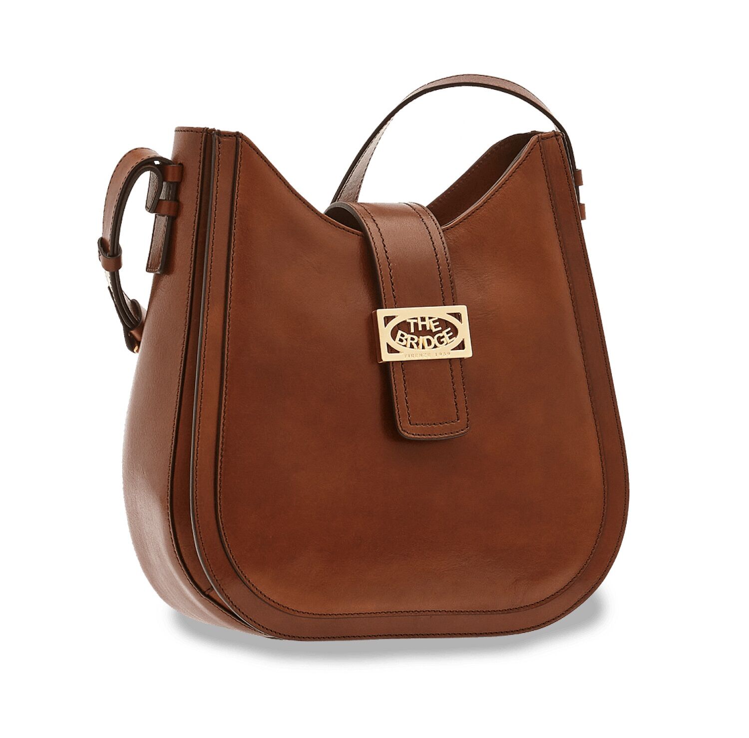 The Bridge Lavinia HOBO Leder-Handtasche Braun/Gold