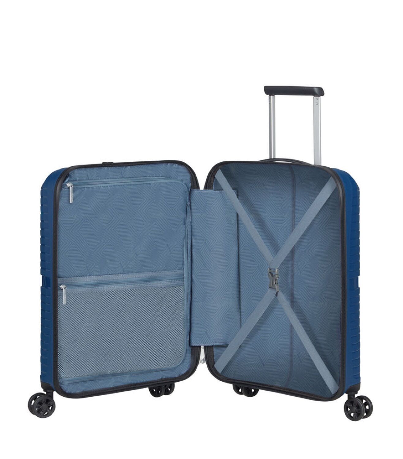 American Tourister Airconic Handgepäck Trolley 55cm mit 4 Rollen + GRATIS HOTELGUTSCHEIN Midnight Navy