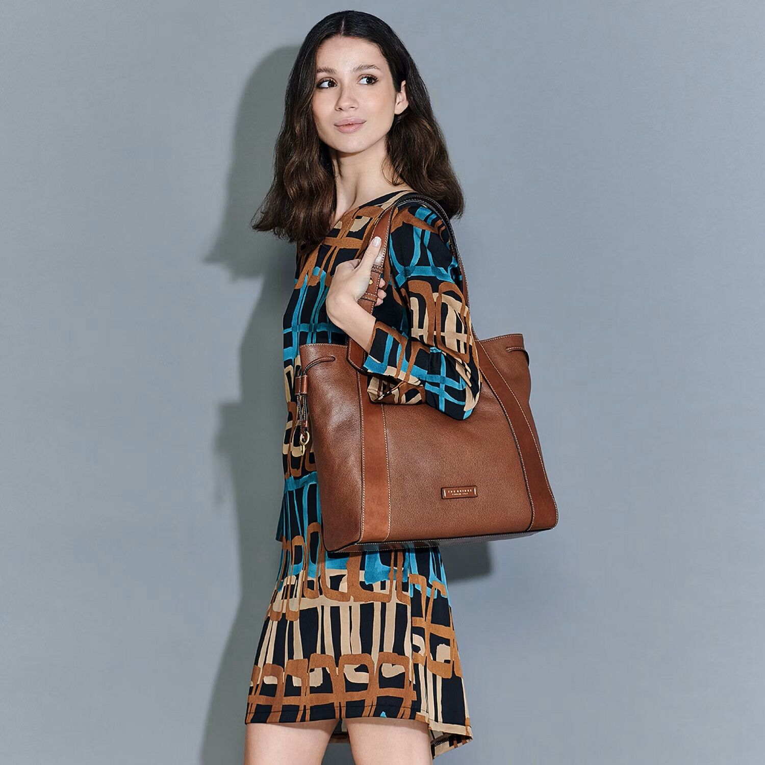 The Bridge Carlotta Shopper 32cm 043523BX Braun/Gold
