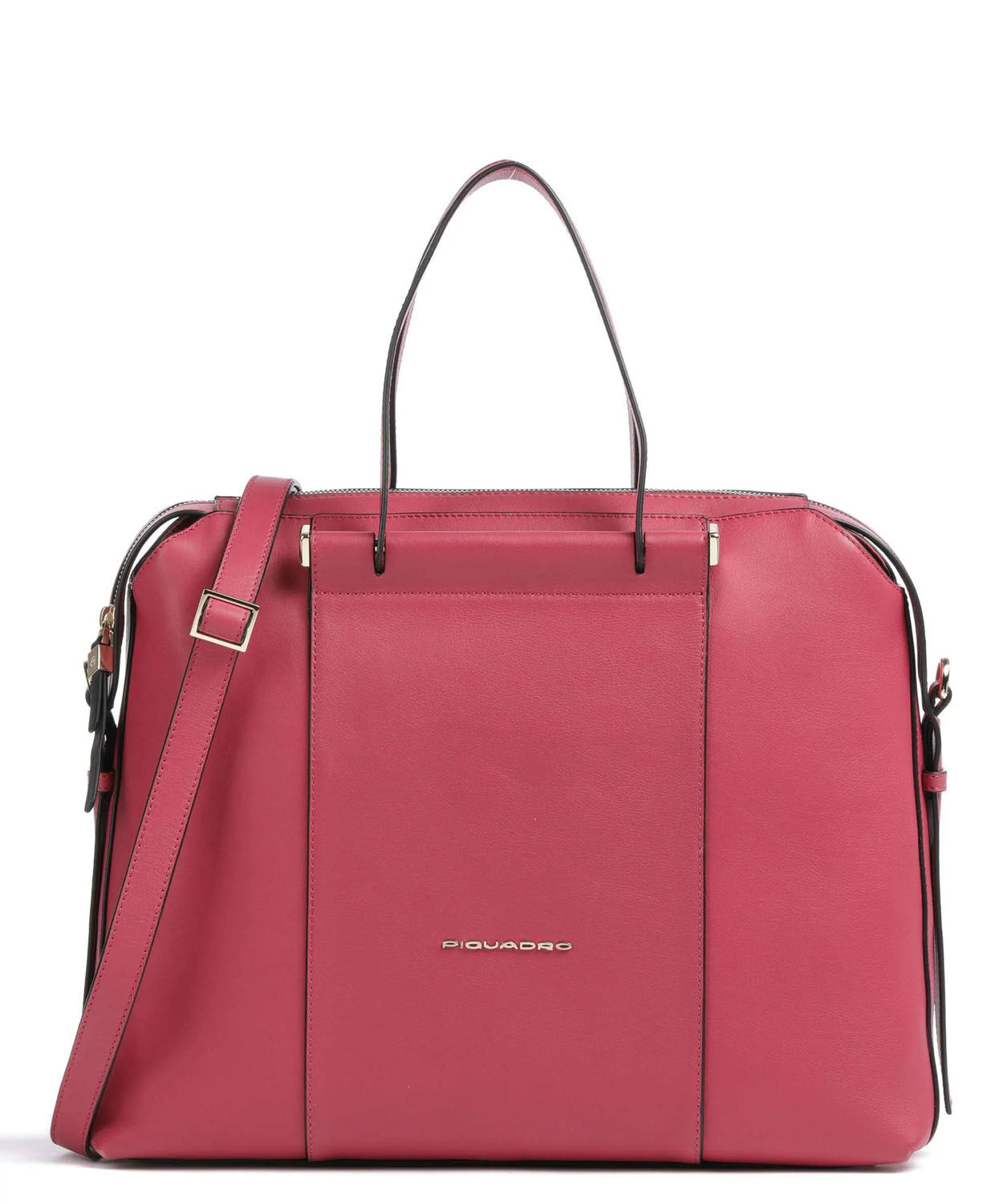 Piquadro Circle Leder-Laptoptasche Damen mit 14" Notebook-Fach Fuchsia