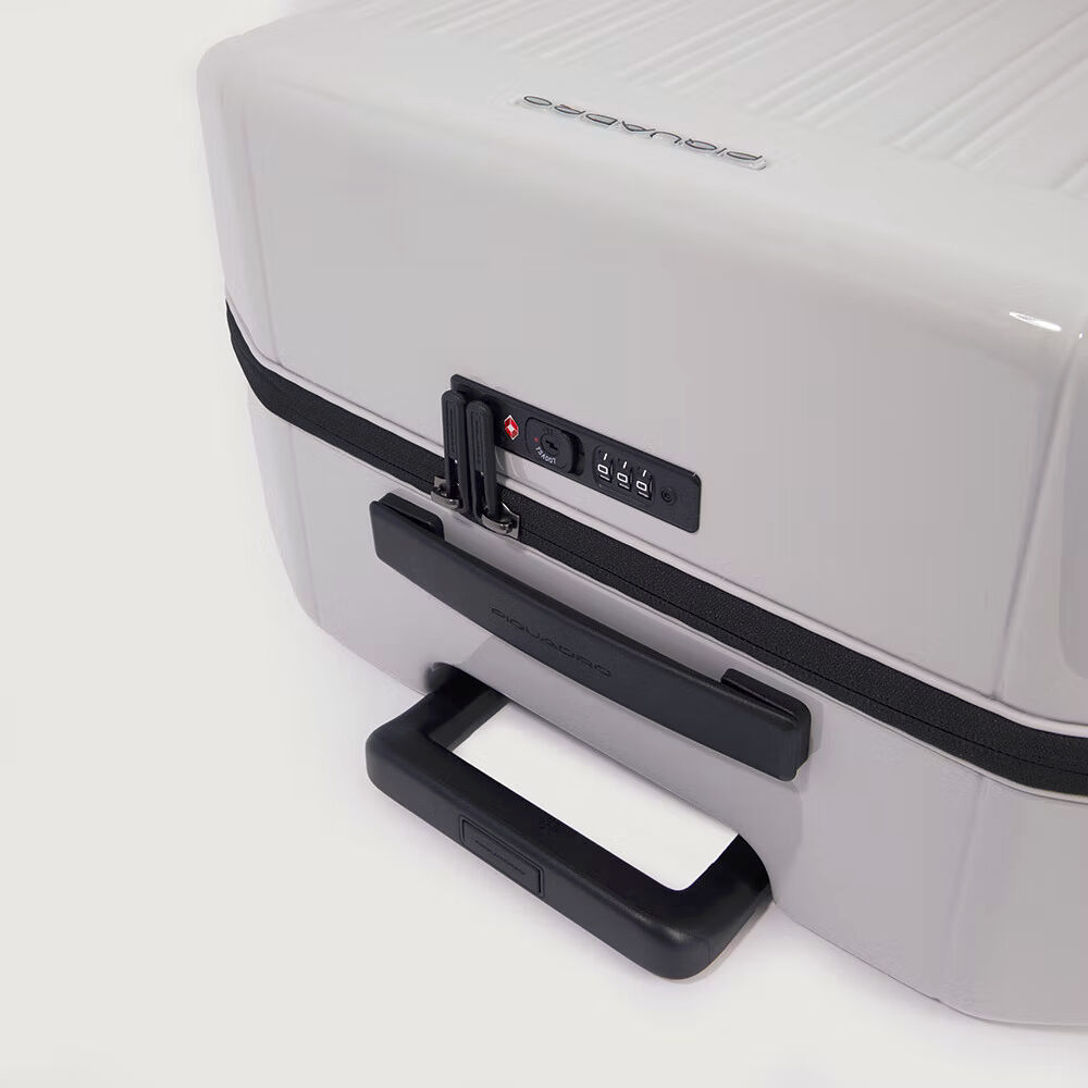 Piquadro PQ-Light 4-Rollen Trolley Koffer 75cm; glänzend Grau