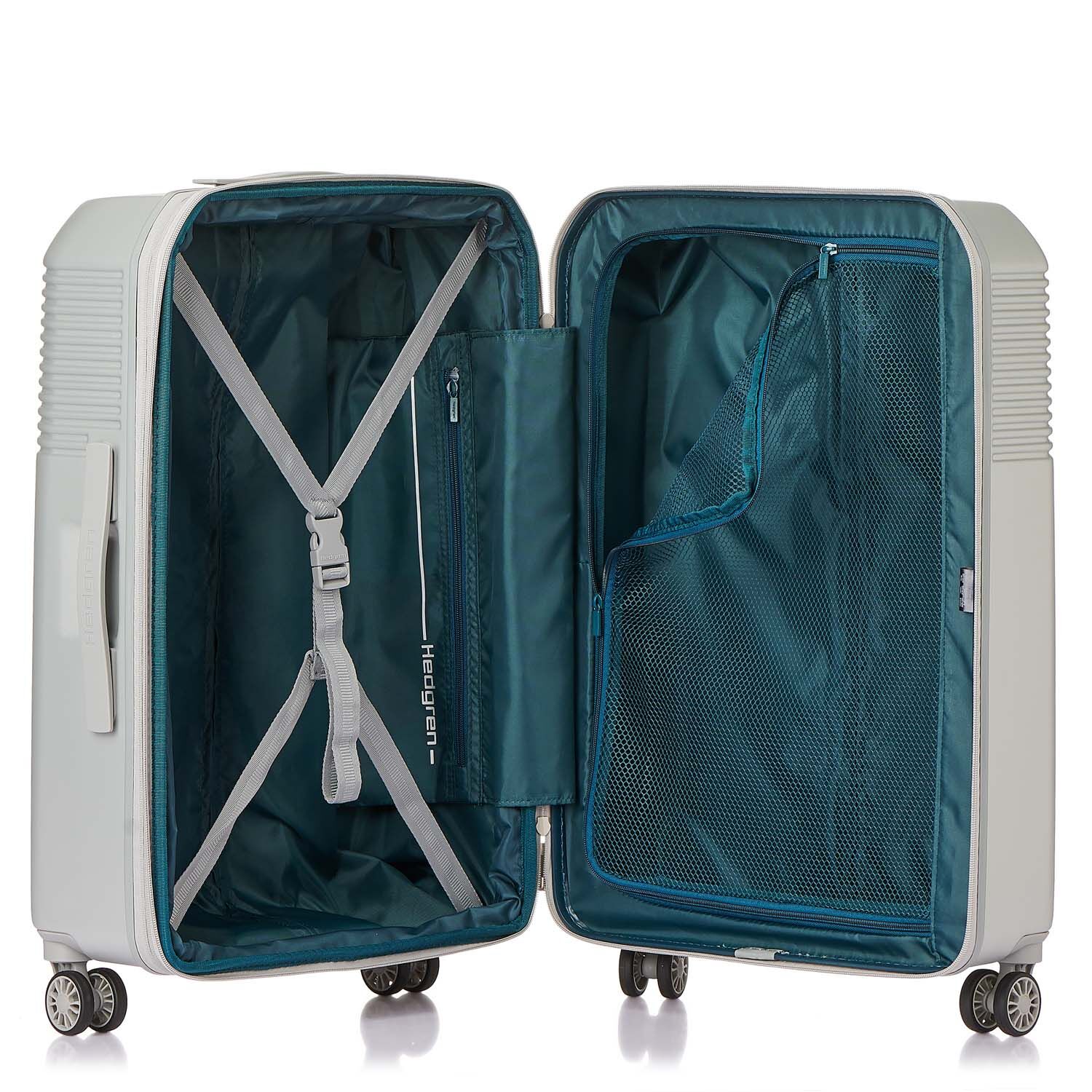 Hedgren Lineo Stripe M, 66cm Trolley erweiterbar Silver