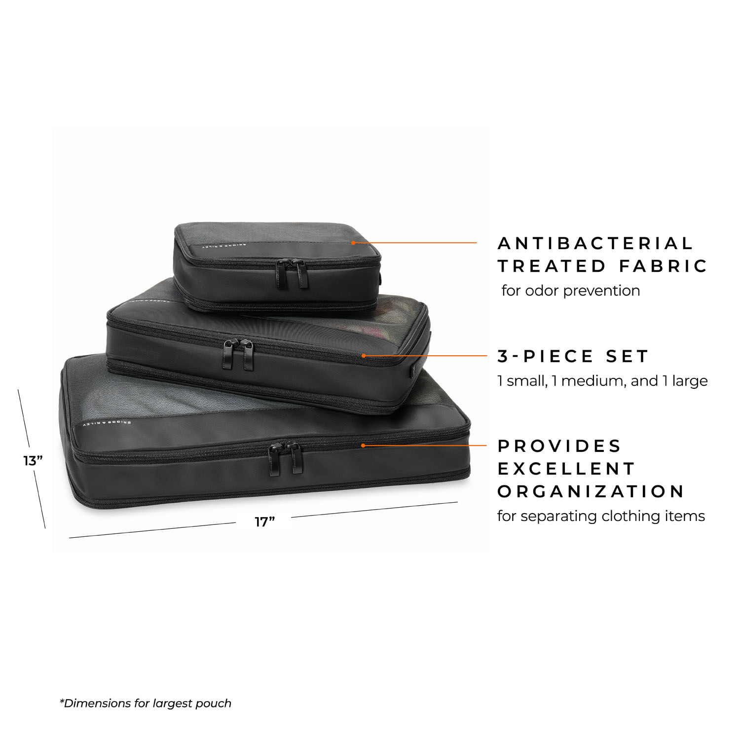 Briggs & Riley Travel Essentials Check In Packing Cube 3-teilige Set Navy