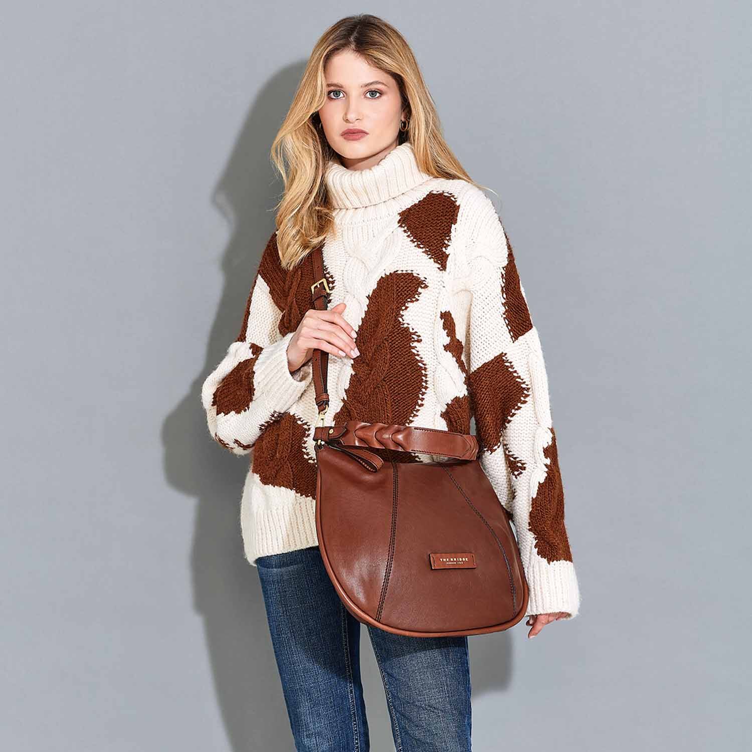 The Bridge Brigida Hobo Tasche 41cm 0449224N Ribes-Rot/Gold