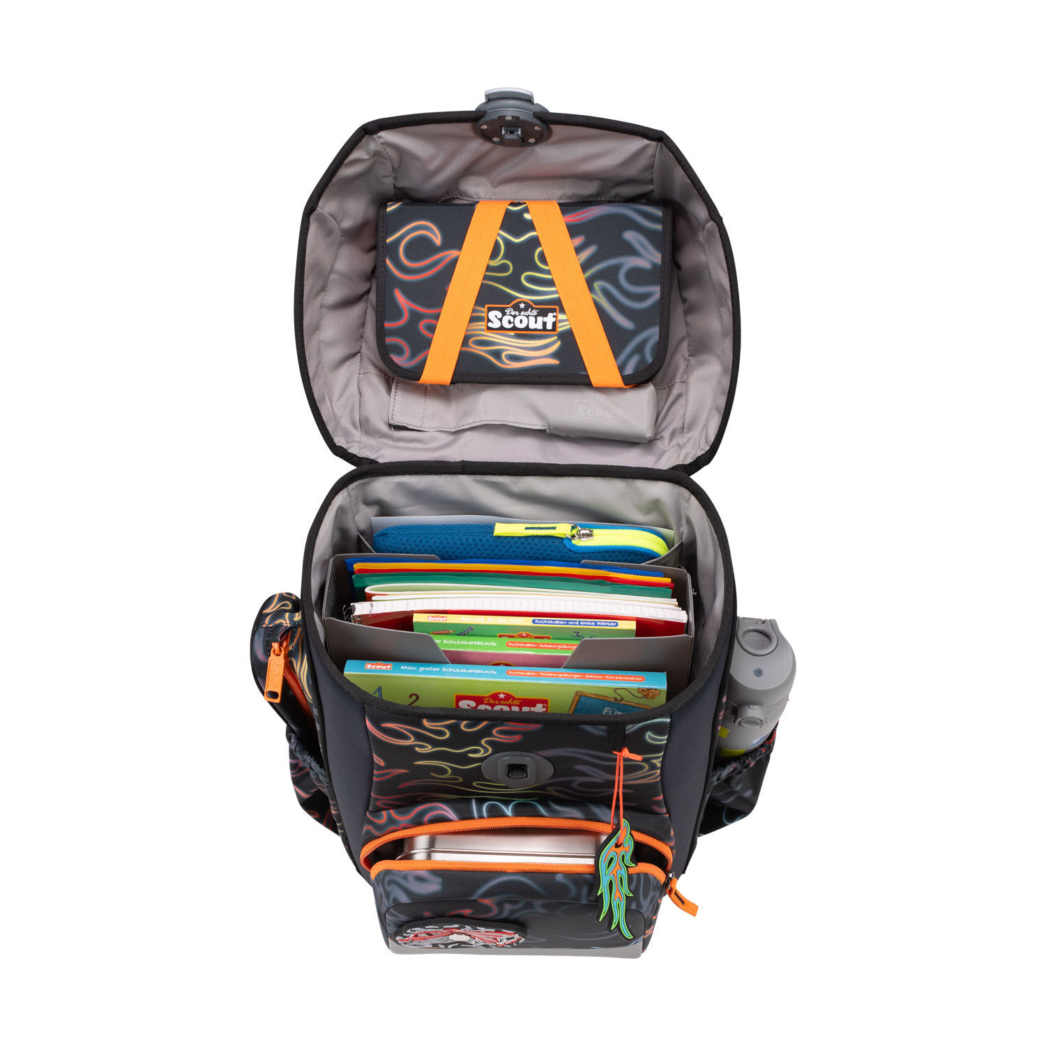 Scout Neo Exklusiv Safety Light Schulranzen-Set 5-teilig Flames