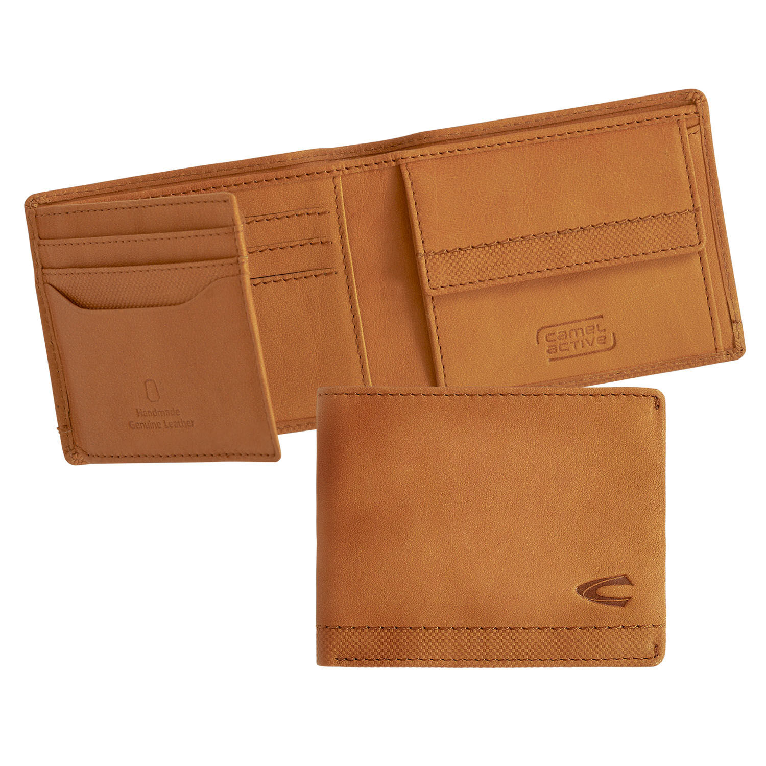 Camel Active Nimbus Jeans Geldbörse aus Leder mit RFID Safe Cognac