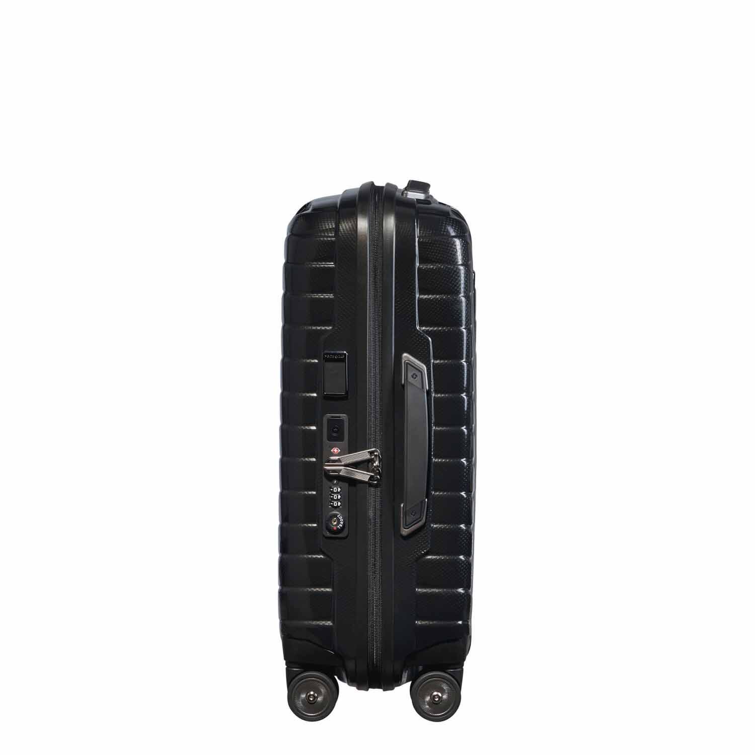 Samsonite Proxis Trolley mit 4 Rollen erweiterbar 55cm (20/23cm) + GRATIS HOTELGUTSCHEIN Schwarz