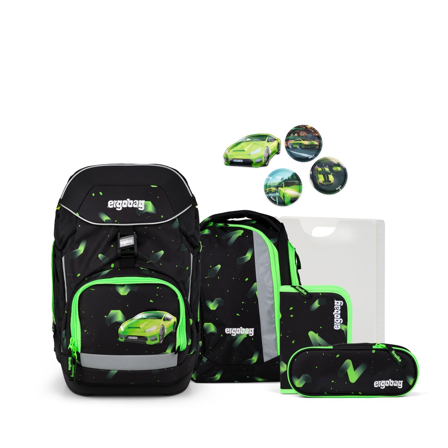 ergobag pack COLOUR FLASH Edition Schulranzen, 6-teiliges Set, Übärholspur