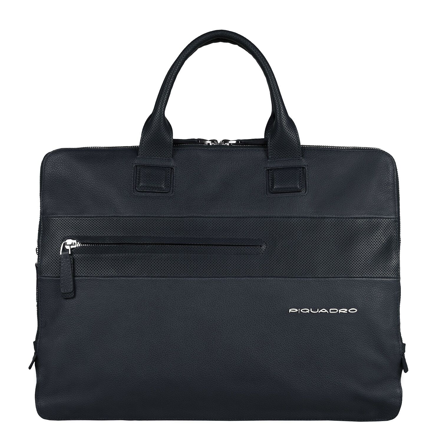 Piquadro Laszlo Doppelgriff-Laptoptasche mit drei Einsteckfächern