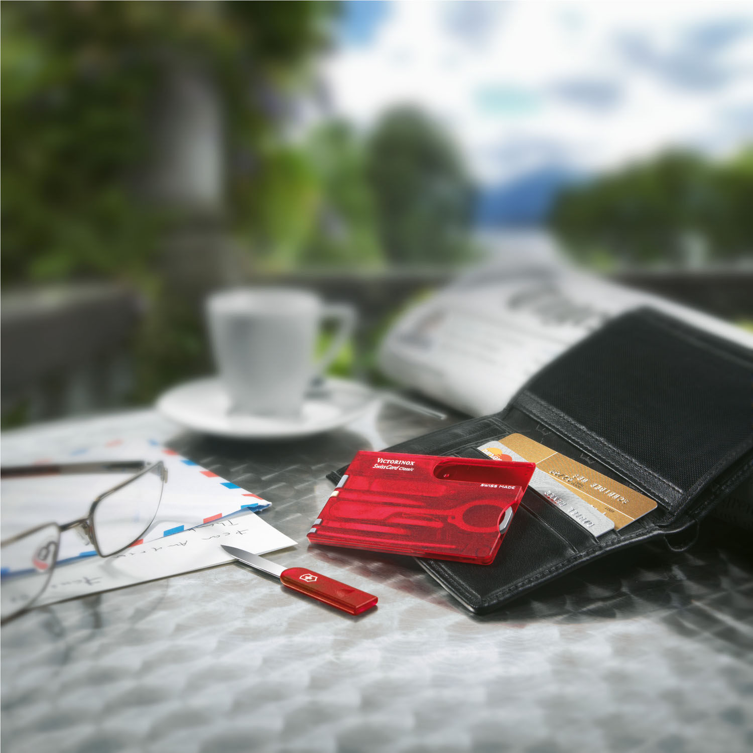 Victorinox Swiss Card Classic, 10 Funktionen blau transparent