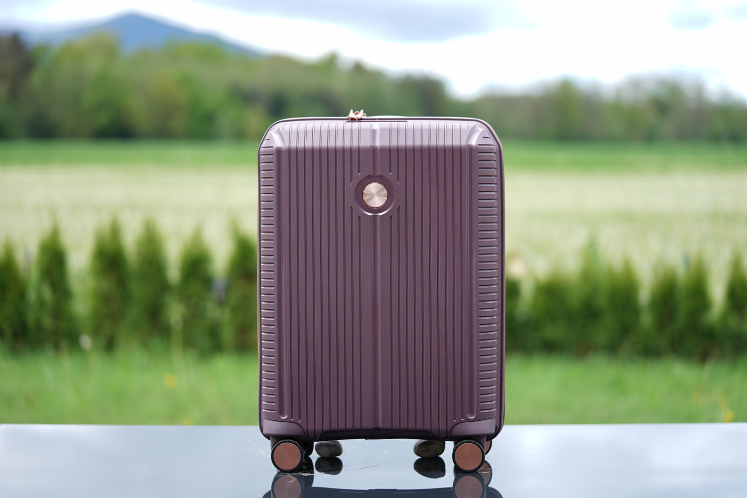 Verage Rome Trolley Medium Check-in dusty pink metal