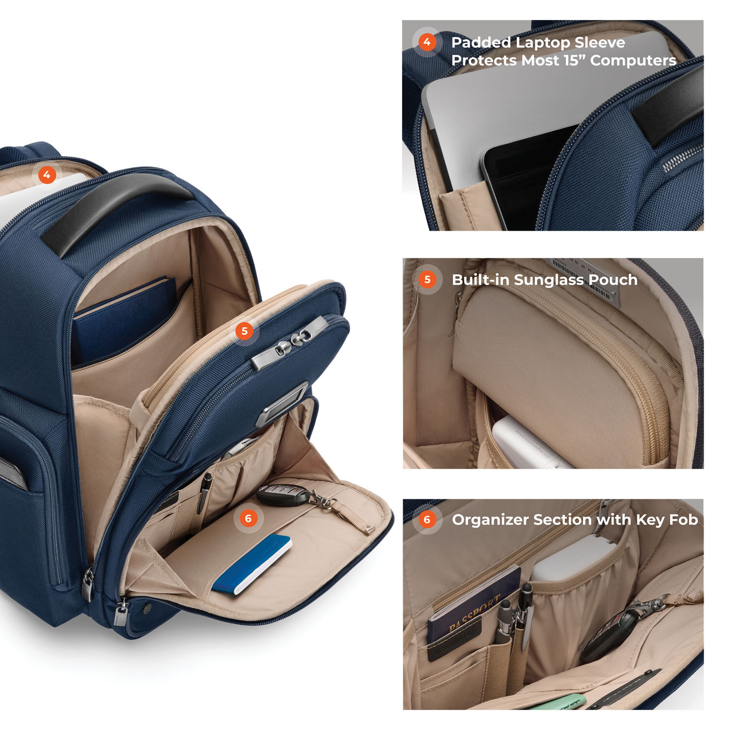 Briggs & Riley Business 2.0 Medium Cargo Backpack Navy Briggs & Riley Business 2.0 Medium Cargo Backpack Navy