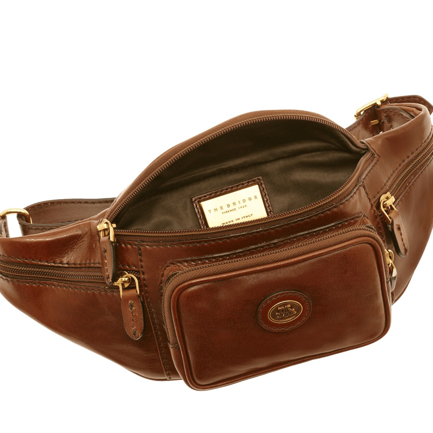 The Bridge Story Viaggio Leder-Gürteltasche Braun/Gold