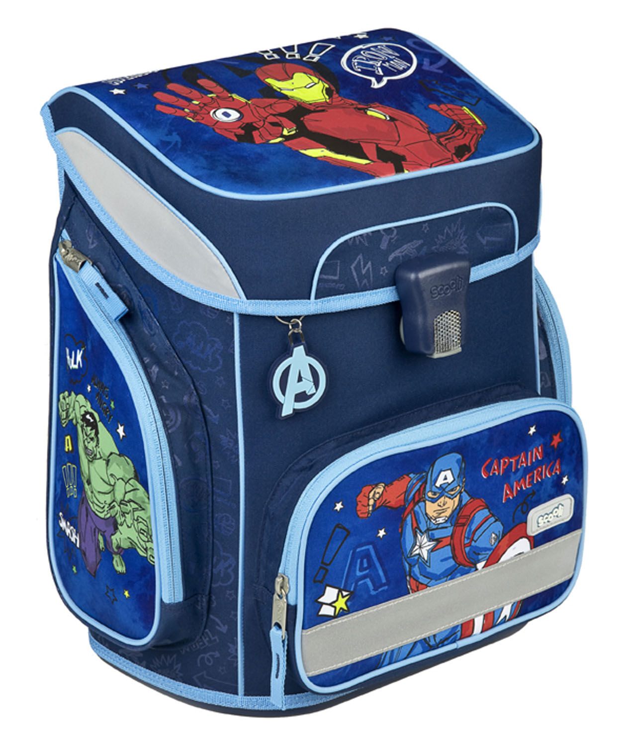 Scooli EasyFit Schulranzen, 5-teiliges Set Avengers
