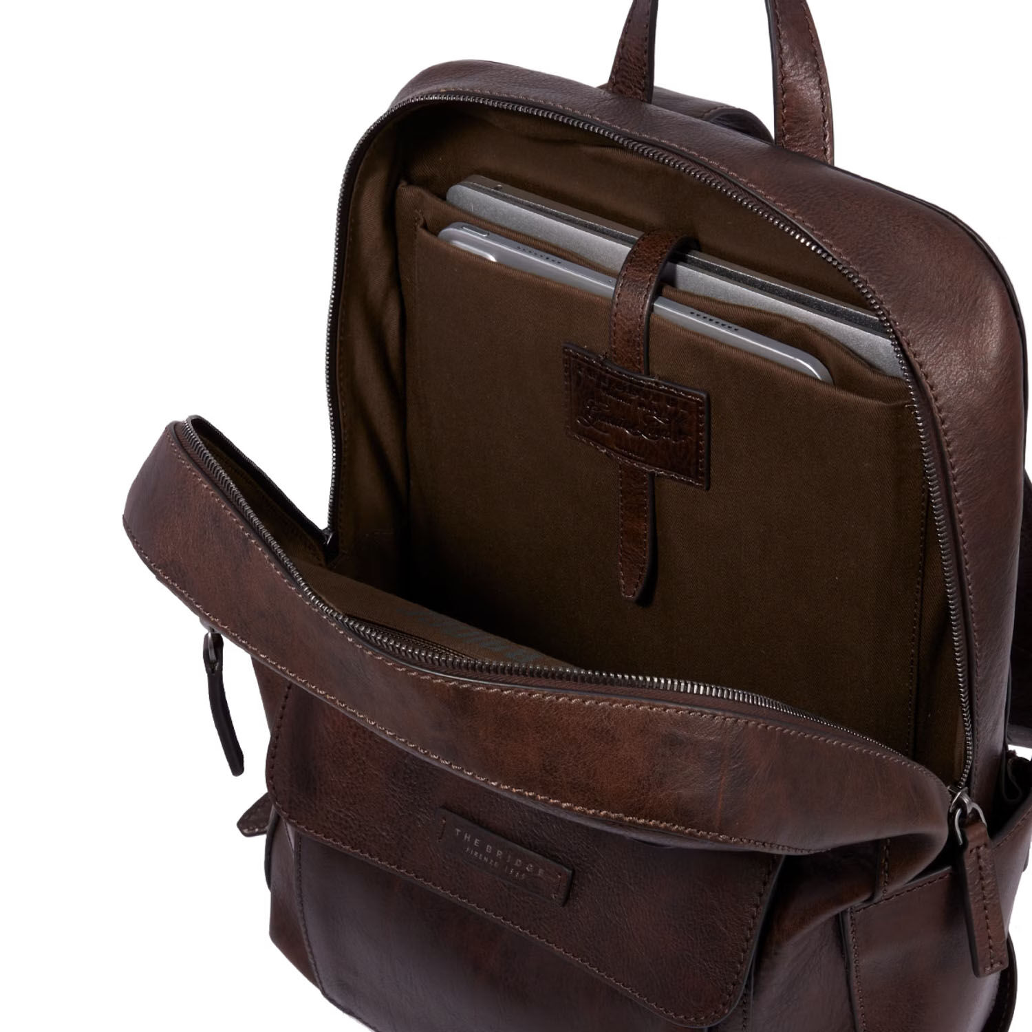 The Bridge Alberto Wild Leder-Rucksack 40cm Kastanie/Ruthenium