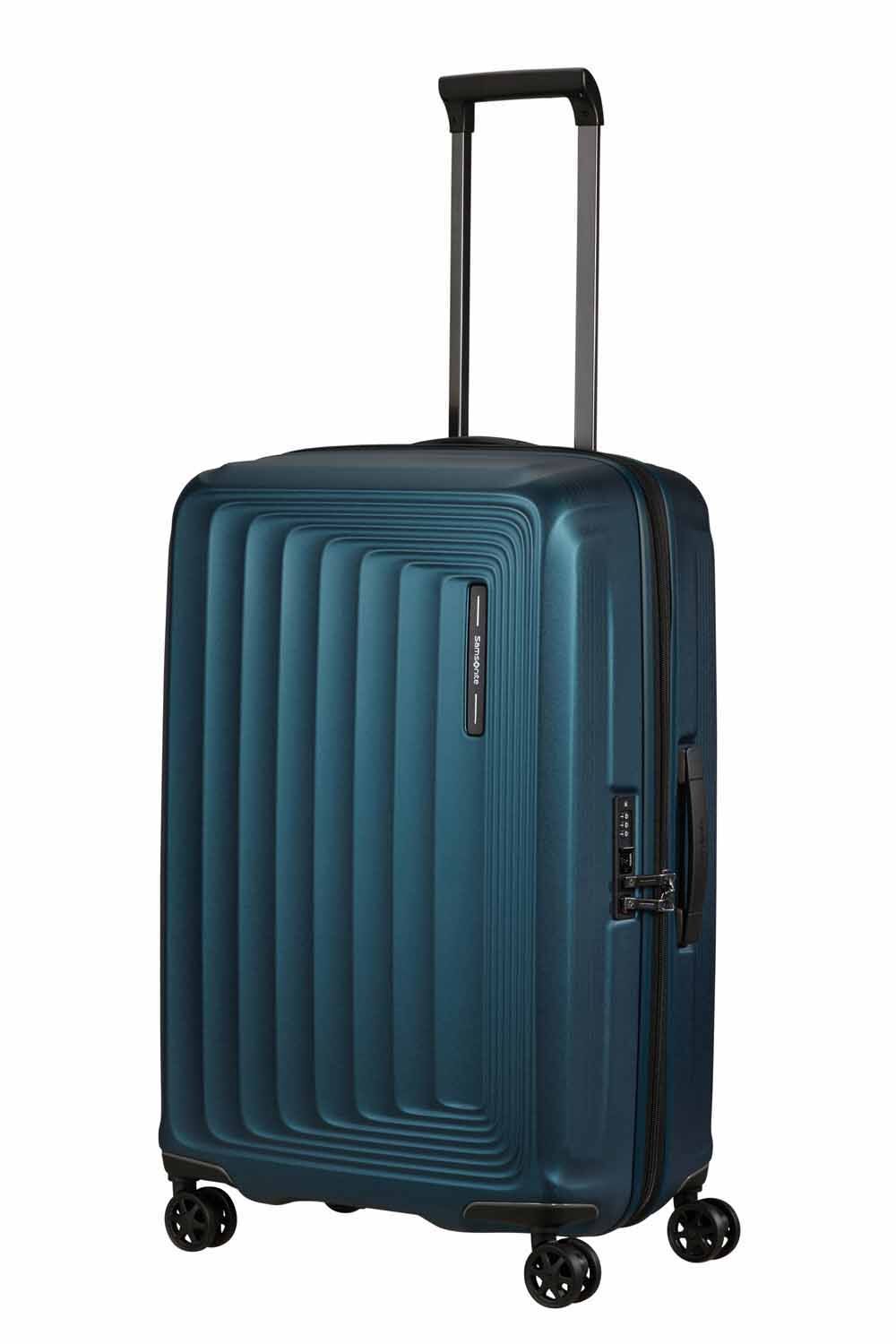 Samsonite Nuon Trolley mit 4 Rollen erweiterbar 69cm + GRATIS HOTELGUTSCHEIN Matt Petrol Blue