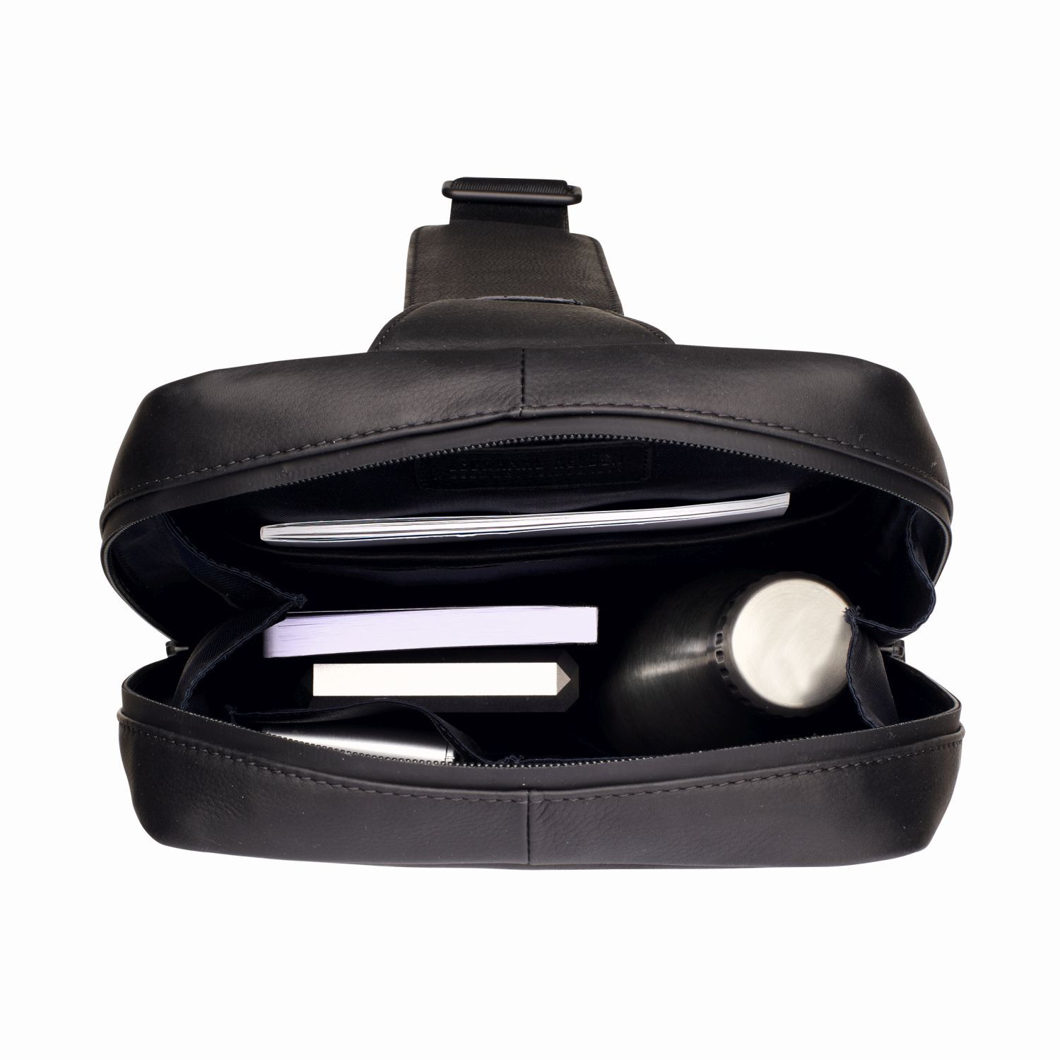 Leonhard Heyden Den Haag Leder-Crossbag Schwarz Leonhard Heyden Den Haag Leder-Crossbag Schwarz