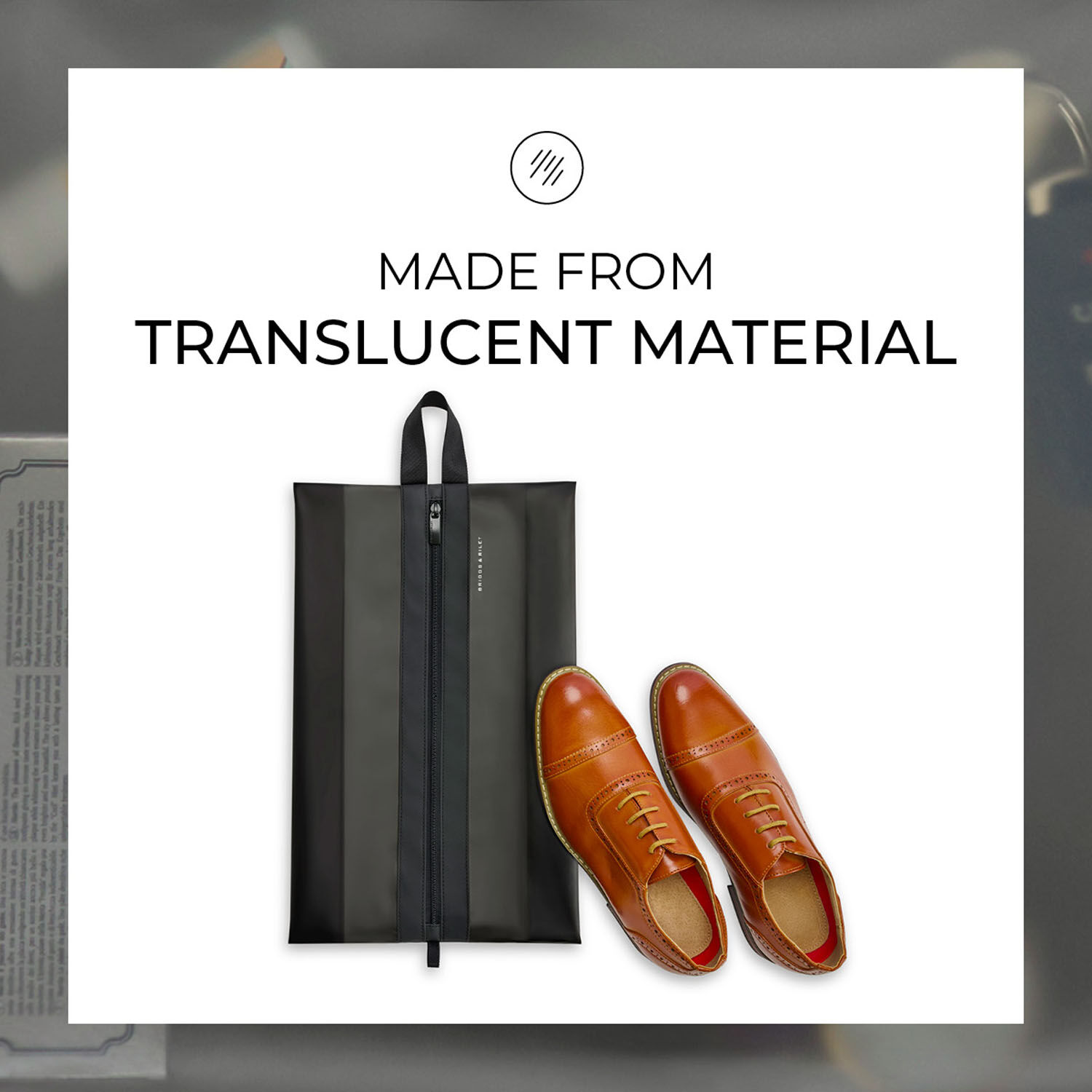 Briggs & Riley Travel Essentials Translucent Shoe Pouch Black Briggs & Riley Travel Essentials Translucent Shoe Pouch Black