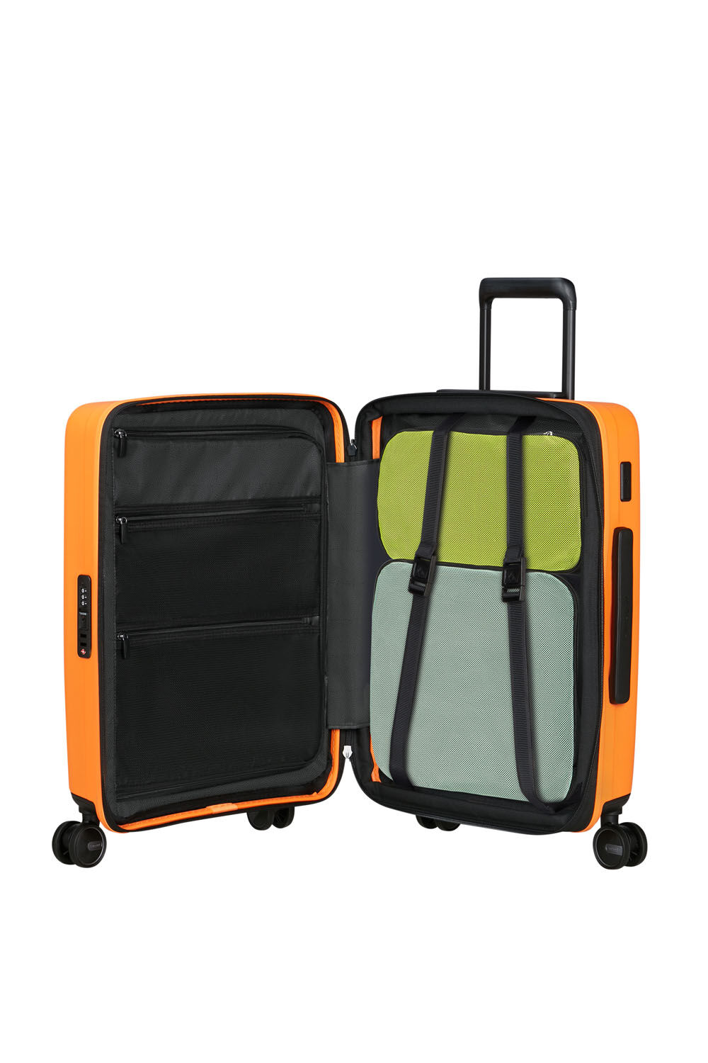 Samsonite Restackd Trolley mit 4 Rollen erweiterbar 55cm + GRATIS HOTELGUTSCHEIN Papaya
