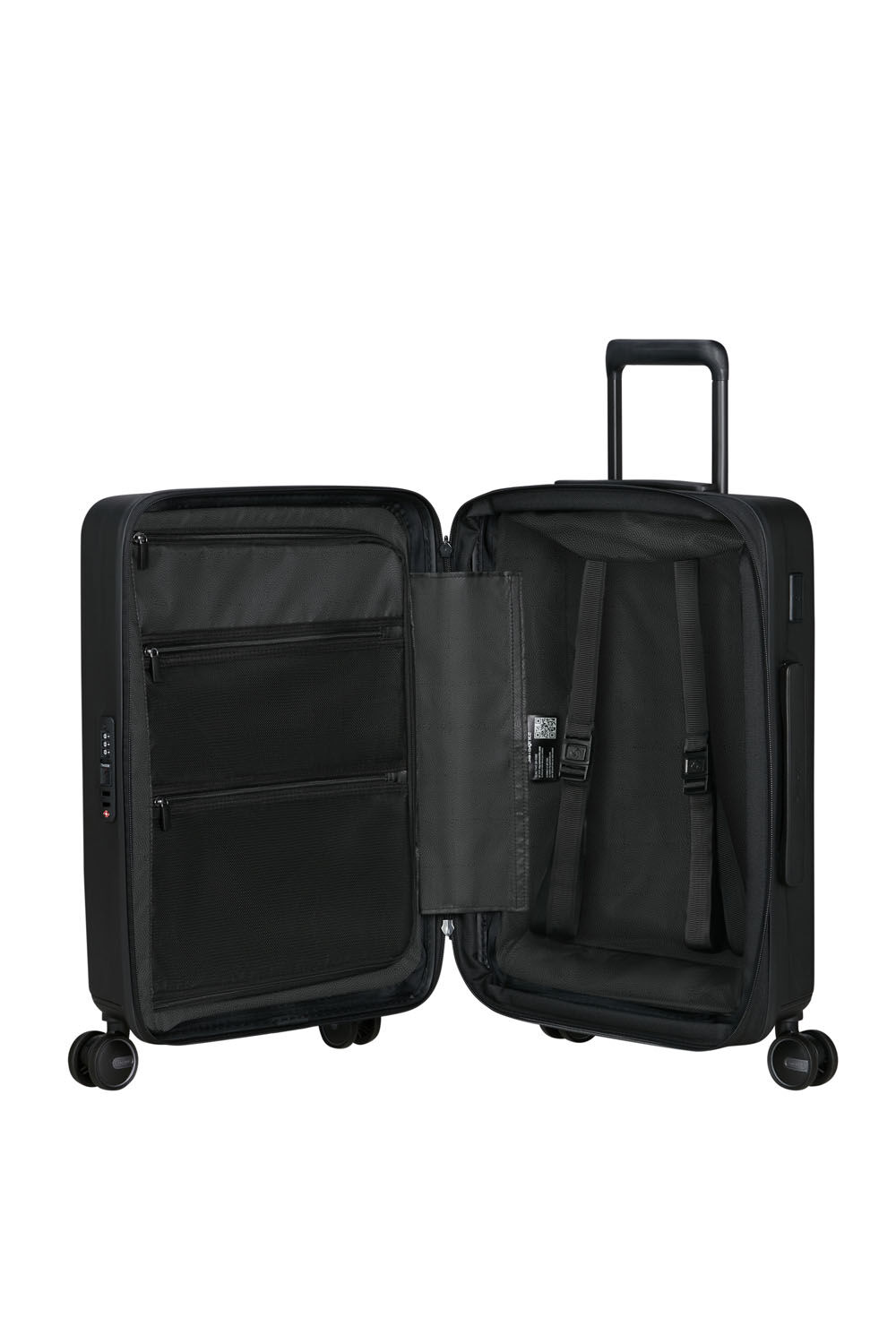 Samsonite Restackd Trolley mit 4 Rollen erweiterbar 55cm + GRATIS HOTELGUTSCHEIN Schwarz