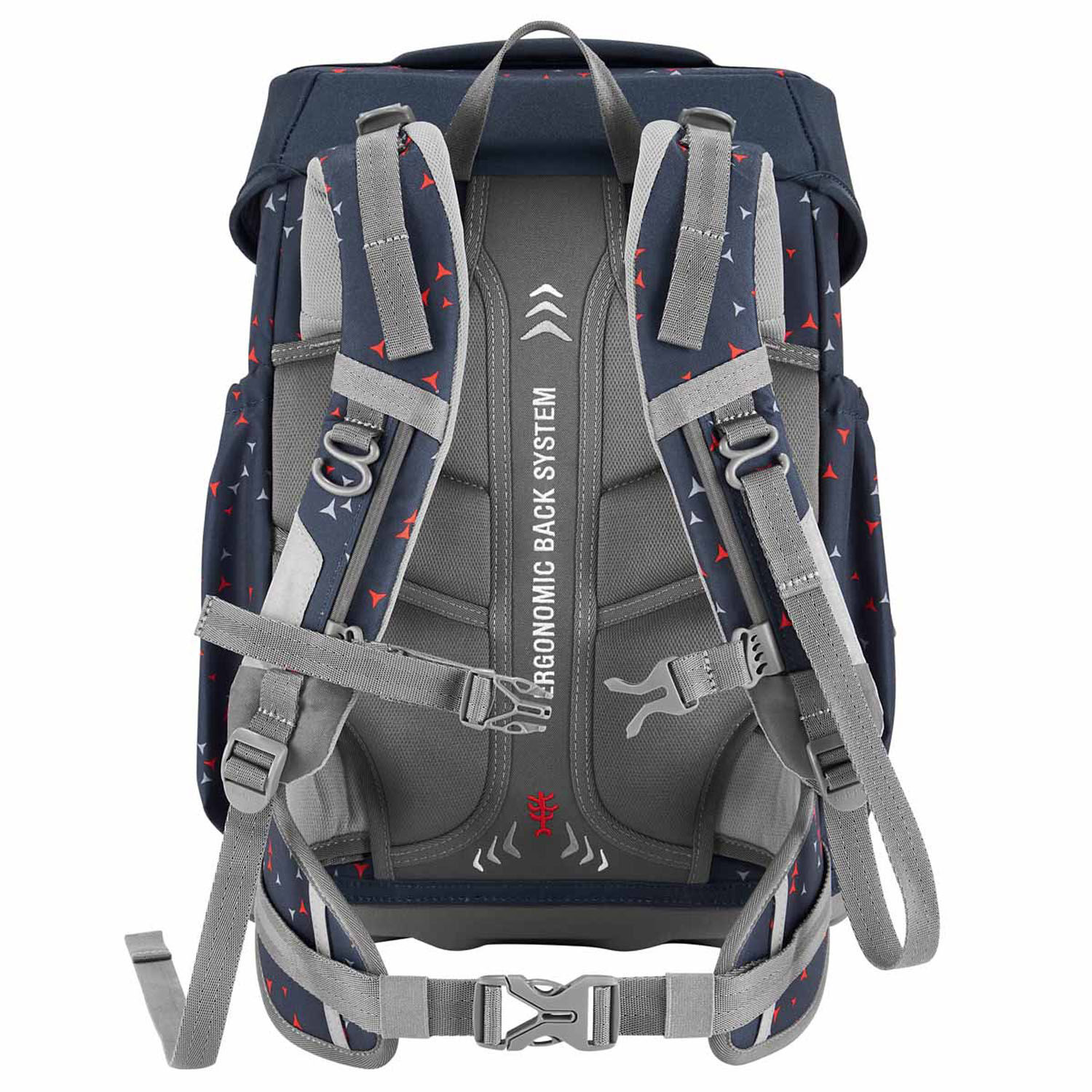 Step by Step BASIS Schulranzen 4-teiliges Set Anthrazit Triangles