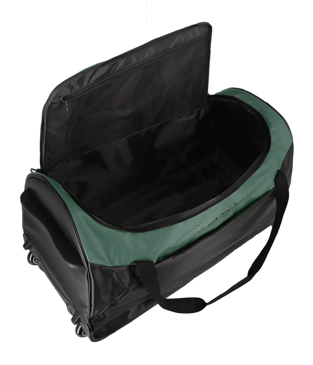Travelite Basics Plane Rollenreisetasche 71cm Schwarz/Grün