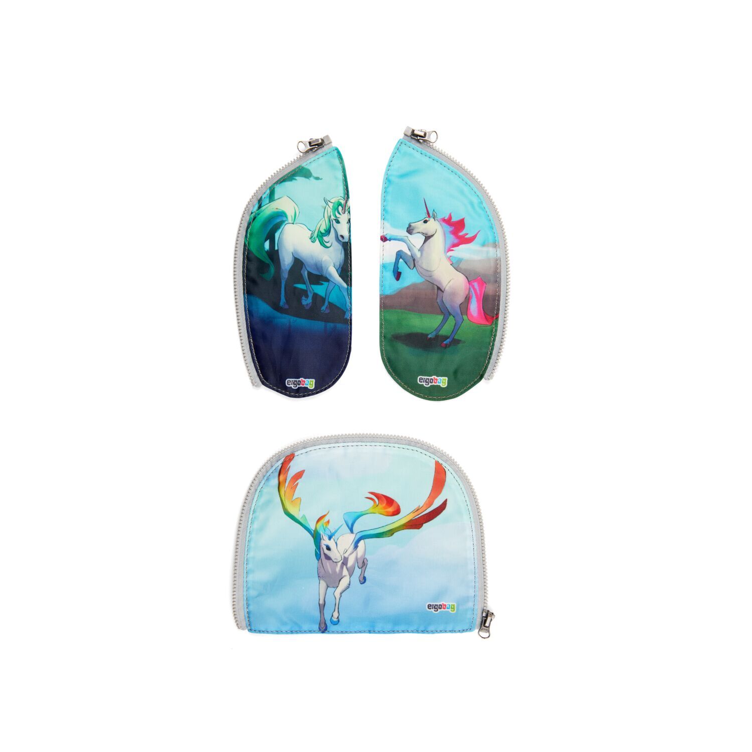 ergobag Schulzubehör Zippies-Set, 3-teilig Einhörner