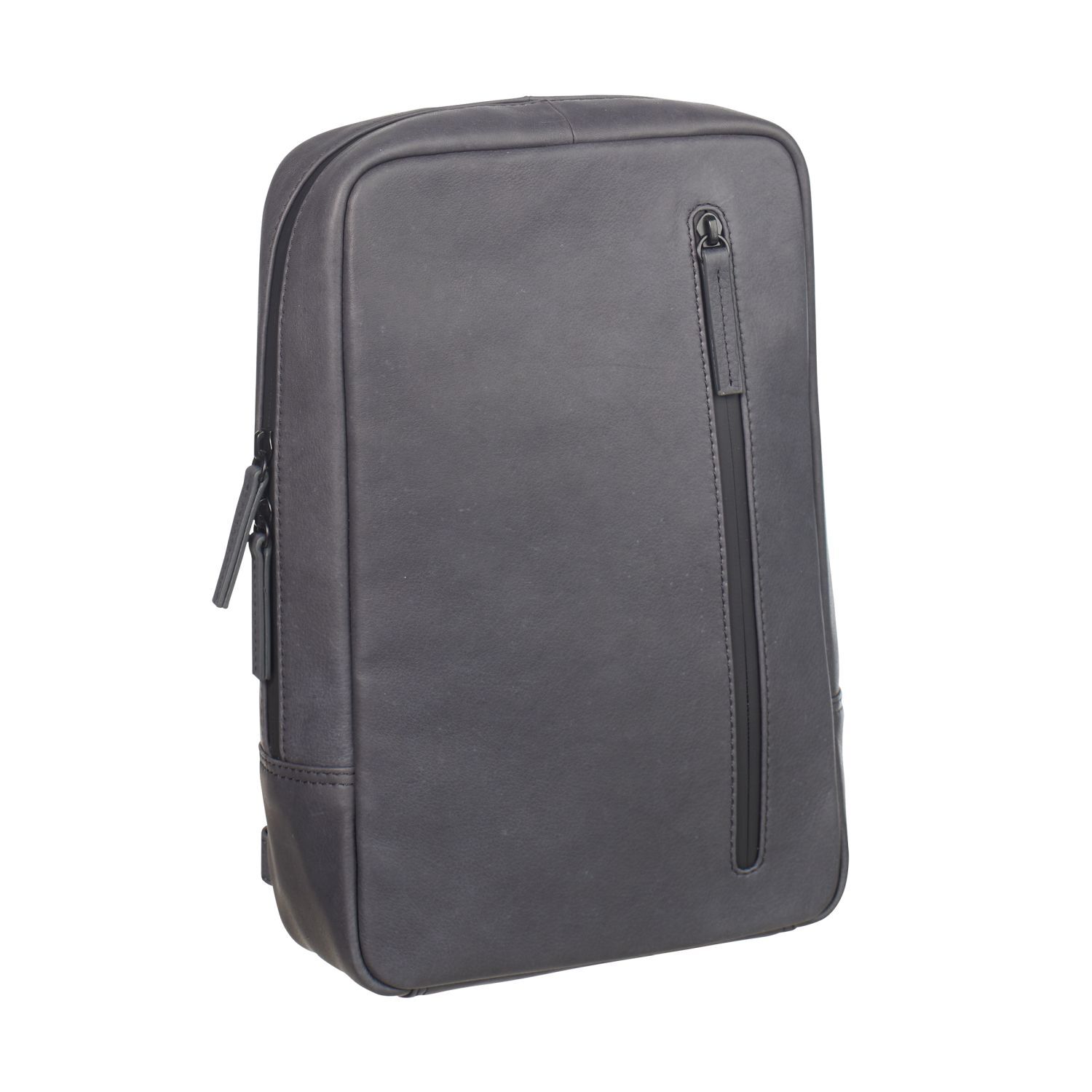 Leonhard Heyden Den Haag Leder-Crossbag Grau