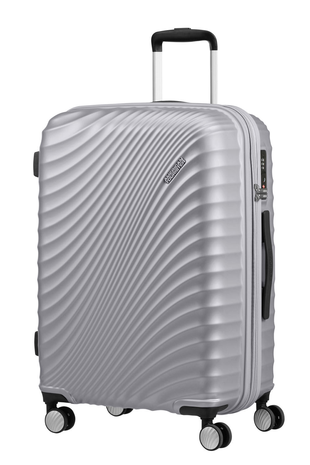 American Tourister Jetglam Trolley mit 4 Rollen 67cm erweiterbar Metallic Silver