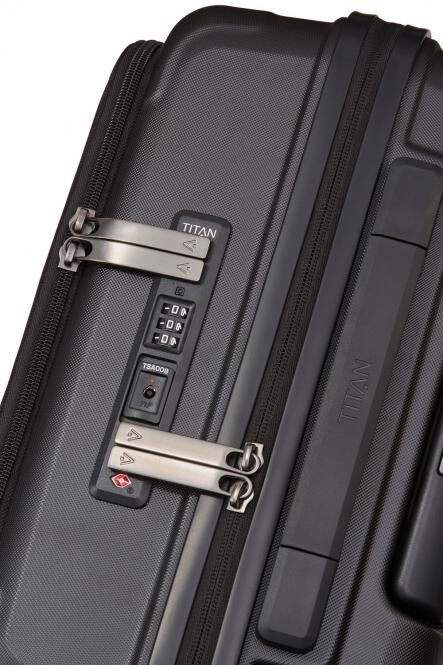 LTAA TITAN LITRON 4-Rollen Trolley S mit Vortasche Schwarz