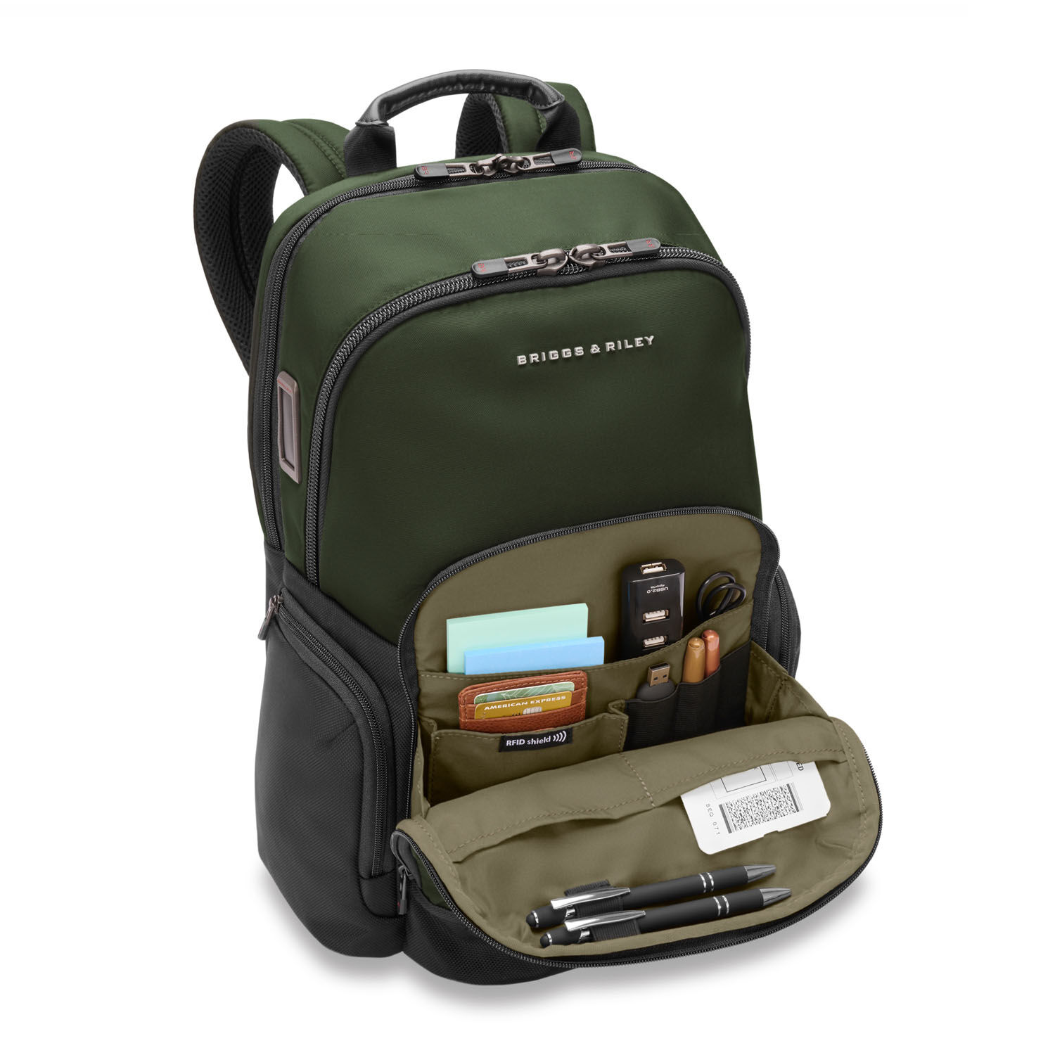 Briggs & Riley HTA Medium Cargo Multi-Pocket Backpack Forest