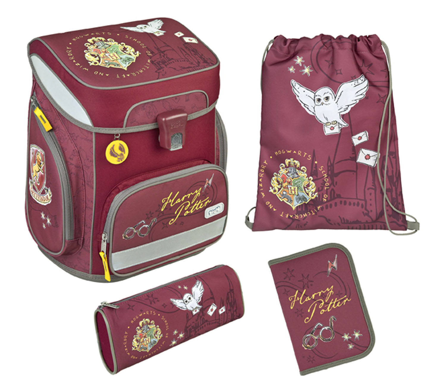 Scooli EasyFit Schulranzen, 5-teiliges Set Harry Potter