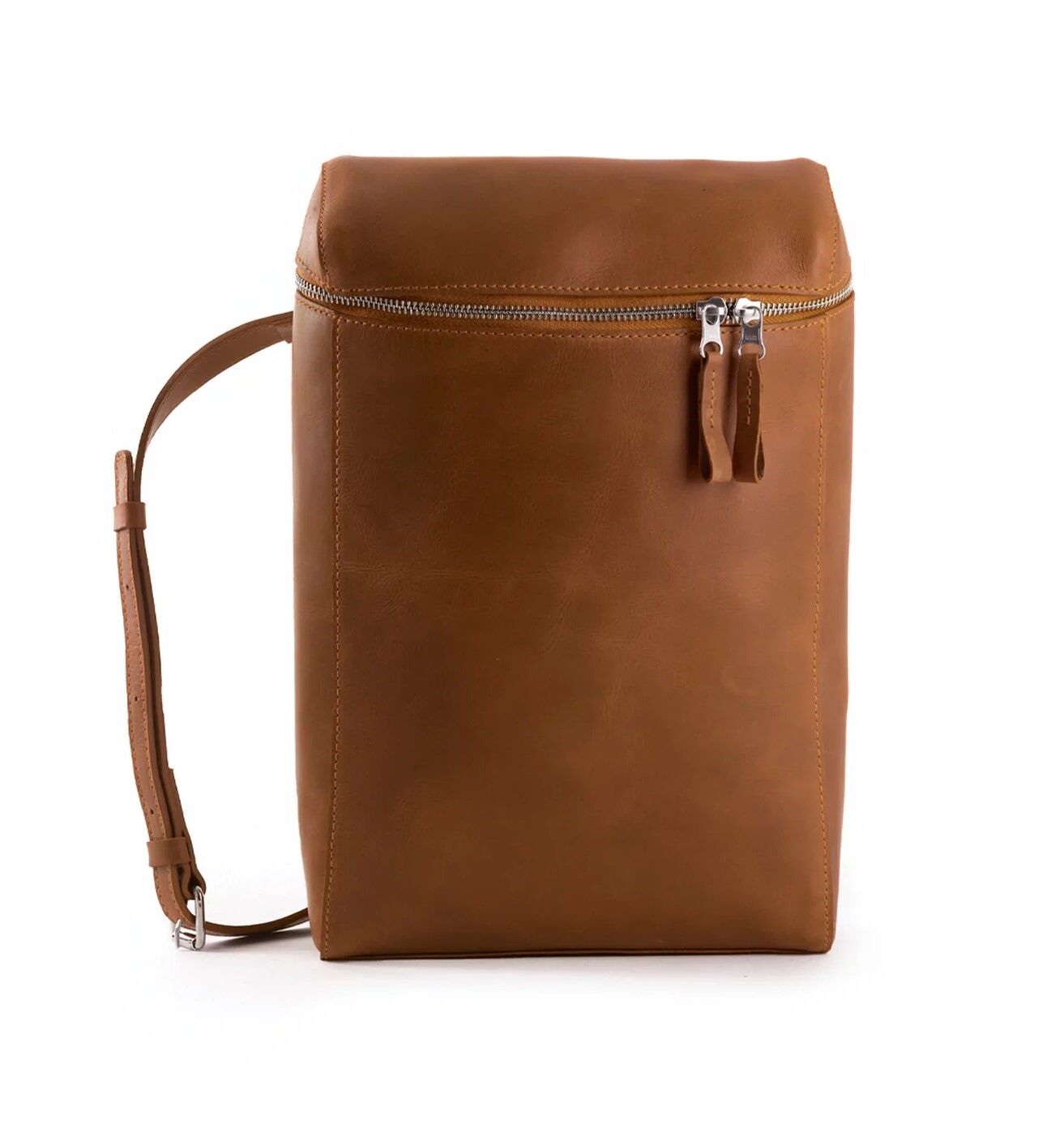 Harold's Box Schultertasche/Rucksack Omega hochkant cognac