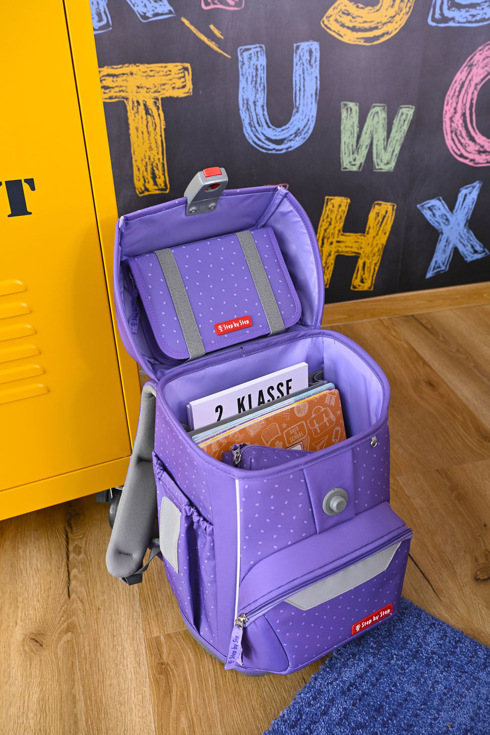 Step by Step BASIS Schulranzen 4-teiliges Set Purple Konfetti
