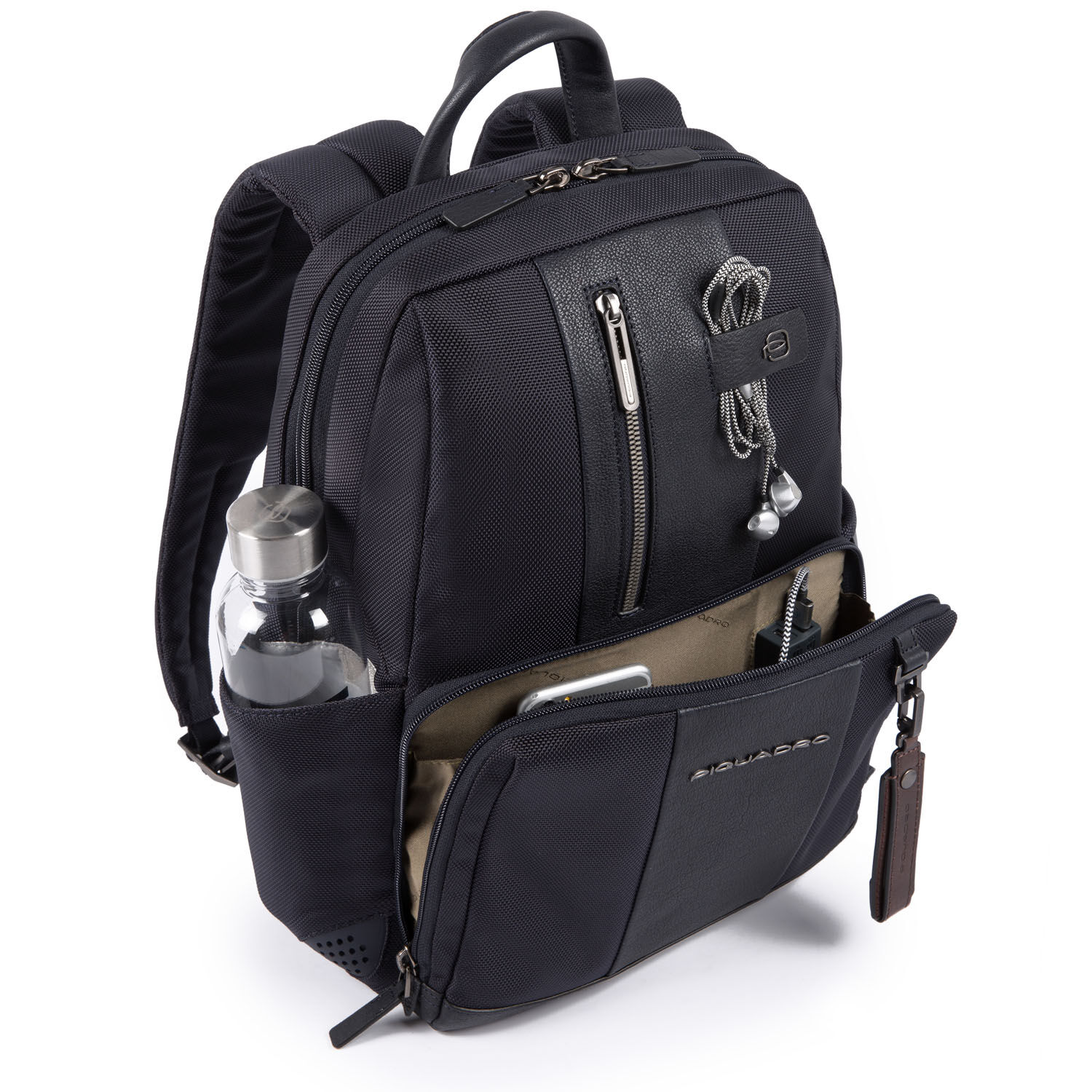 Piquadro Brief Laptoprucksack mit iPad-Fach schwarz