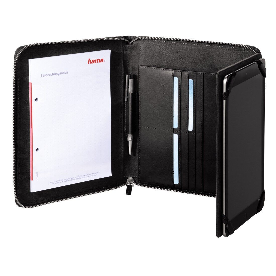 Hama Est. 1923 Amsterdam Monday Lederorganizer A5 mit Tablet-Hülle 10.1" Black