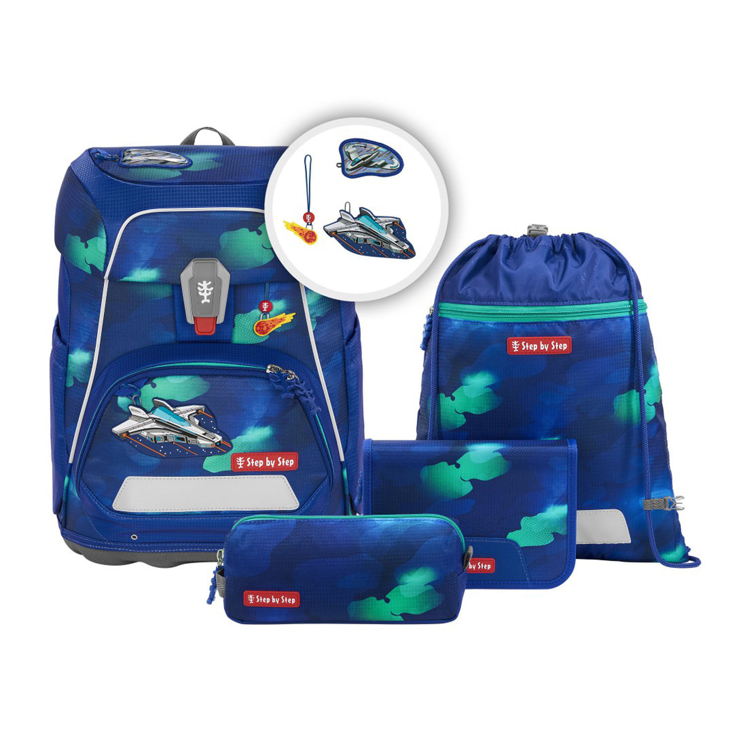 Step by Step FIT Schulranzen 5-teiliges Set Starship Juno