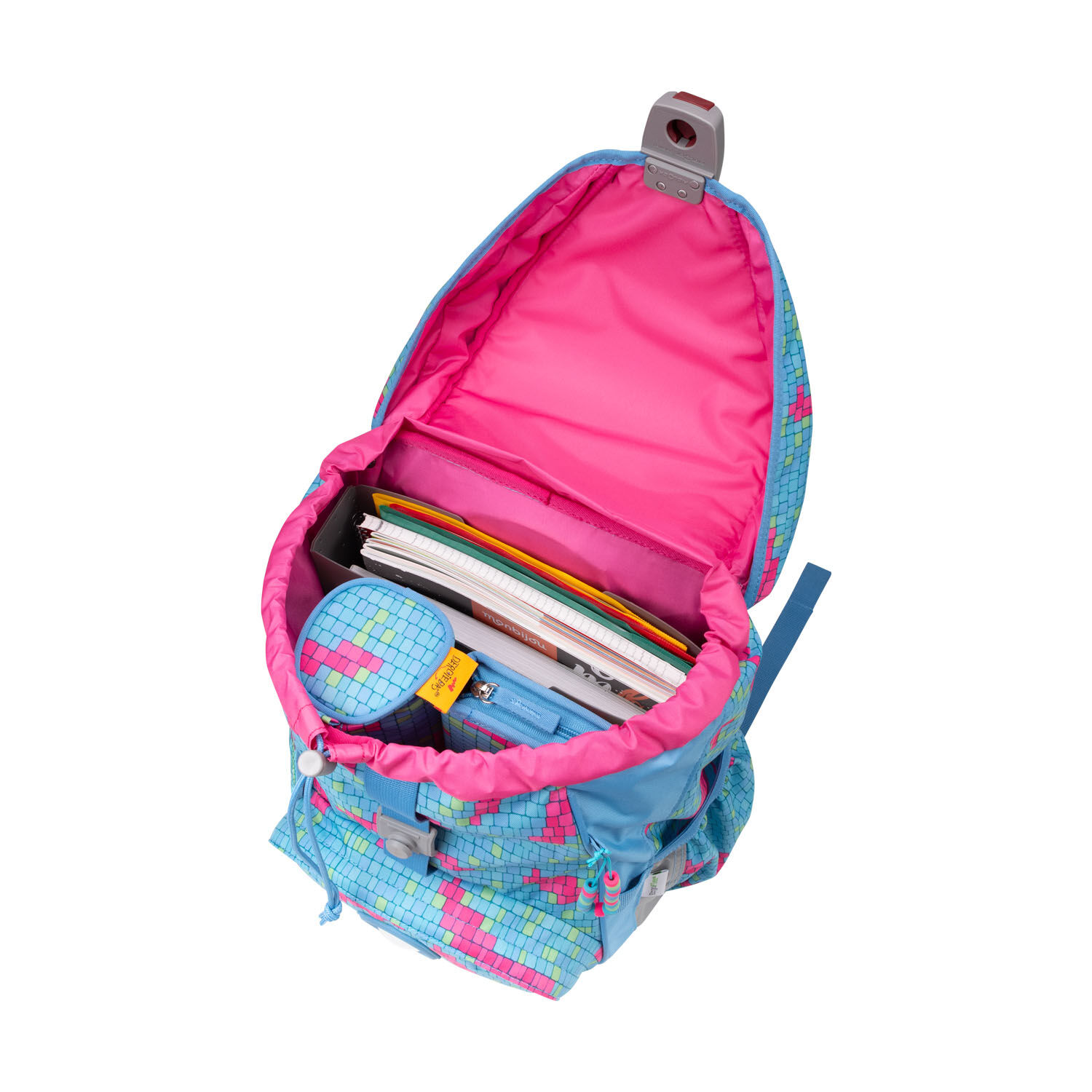 DerDieDas ErgoFlex Schulrucksack-Set 5-teilig mit Sportbeutel Happy Pixel