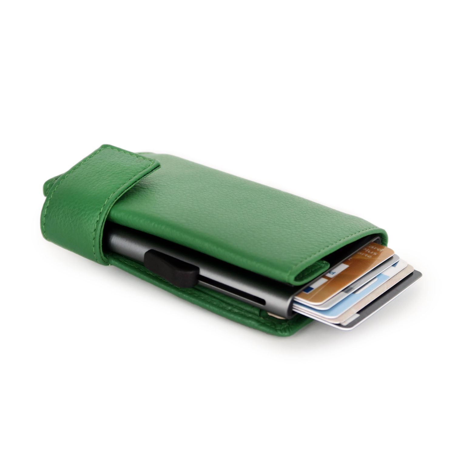 SecWal Matrix Kartenetui mit Münzfach Reißverschluss Grün