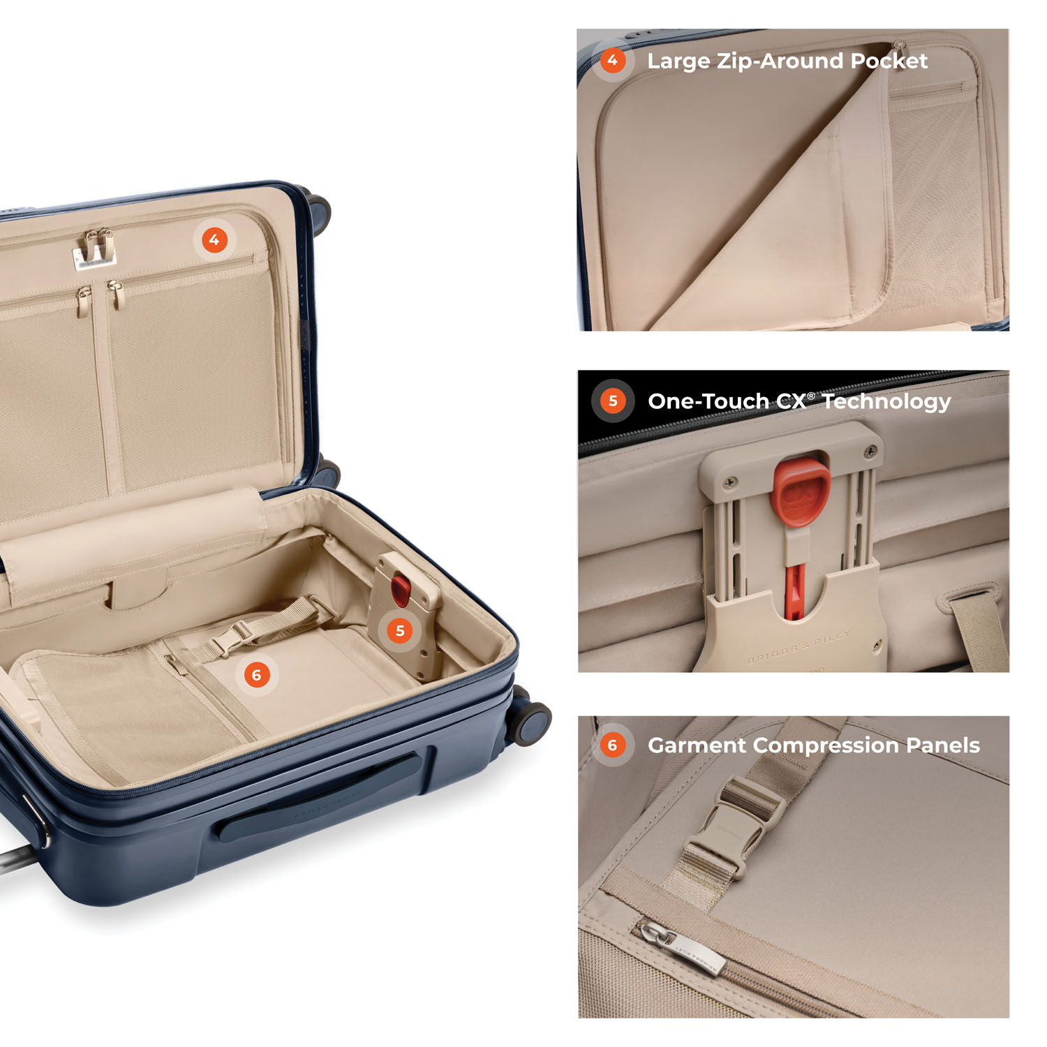 Briggs & Riley Sympatico 3.0 Essential 56cm Carry-On Expandable Spinner Navy Briggs & Riley Sympatico 3.0 Essential 56cm Carry-On Expandable Spinner Navy