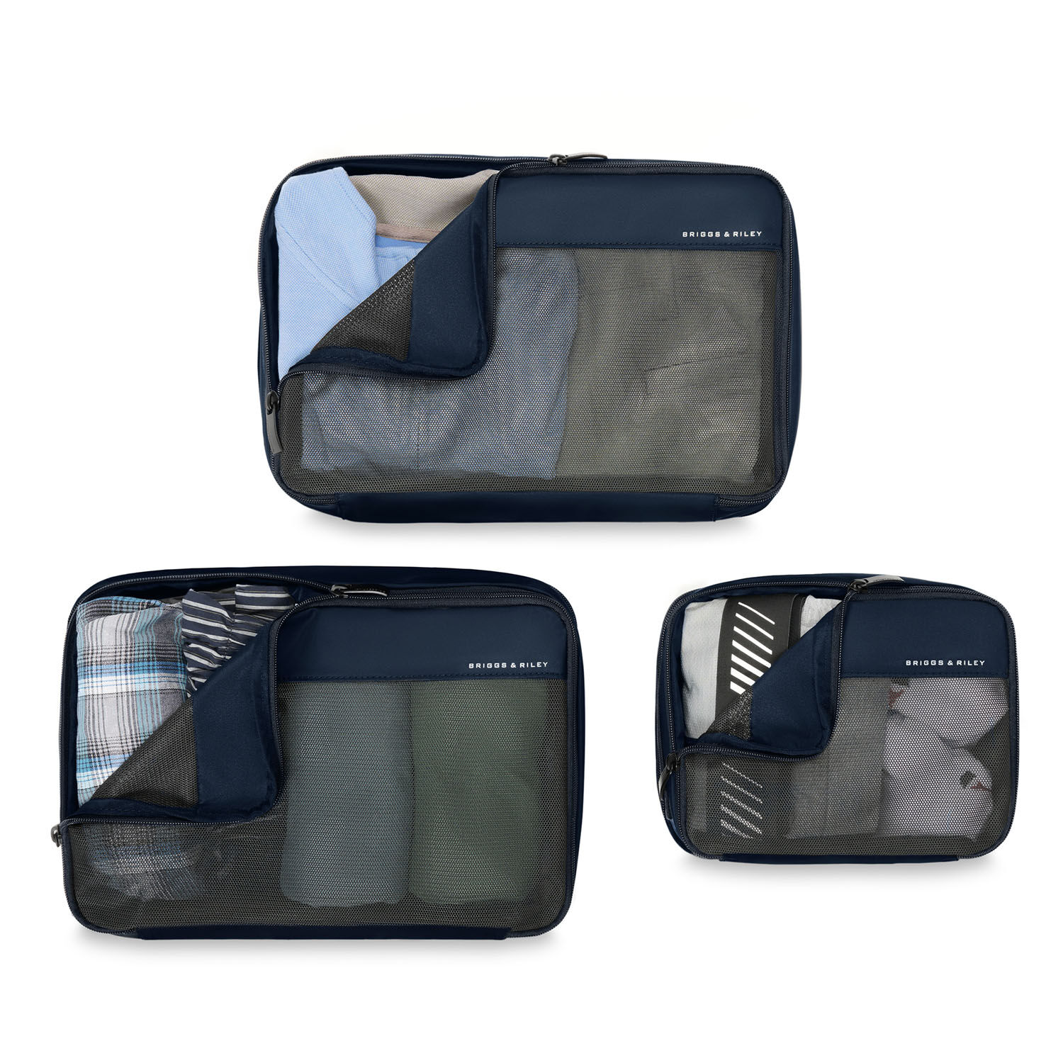 Briggs & Riley Travel Essentials Carry On Packing Cube 3-teilige Set Navy
