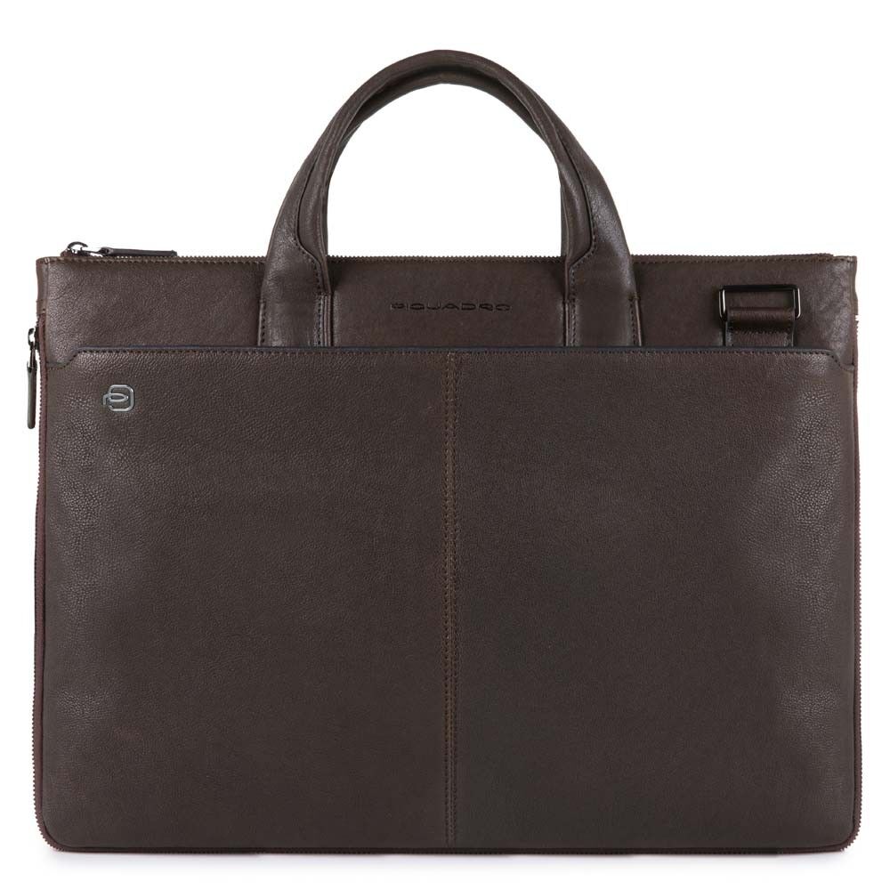 Piquadro Black Square Schmale Laptoptasche 15.6" erweiterbar