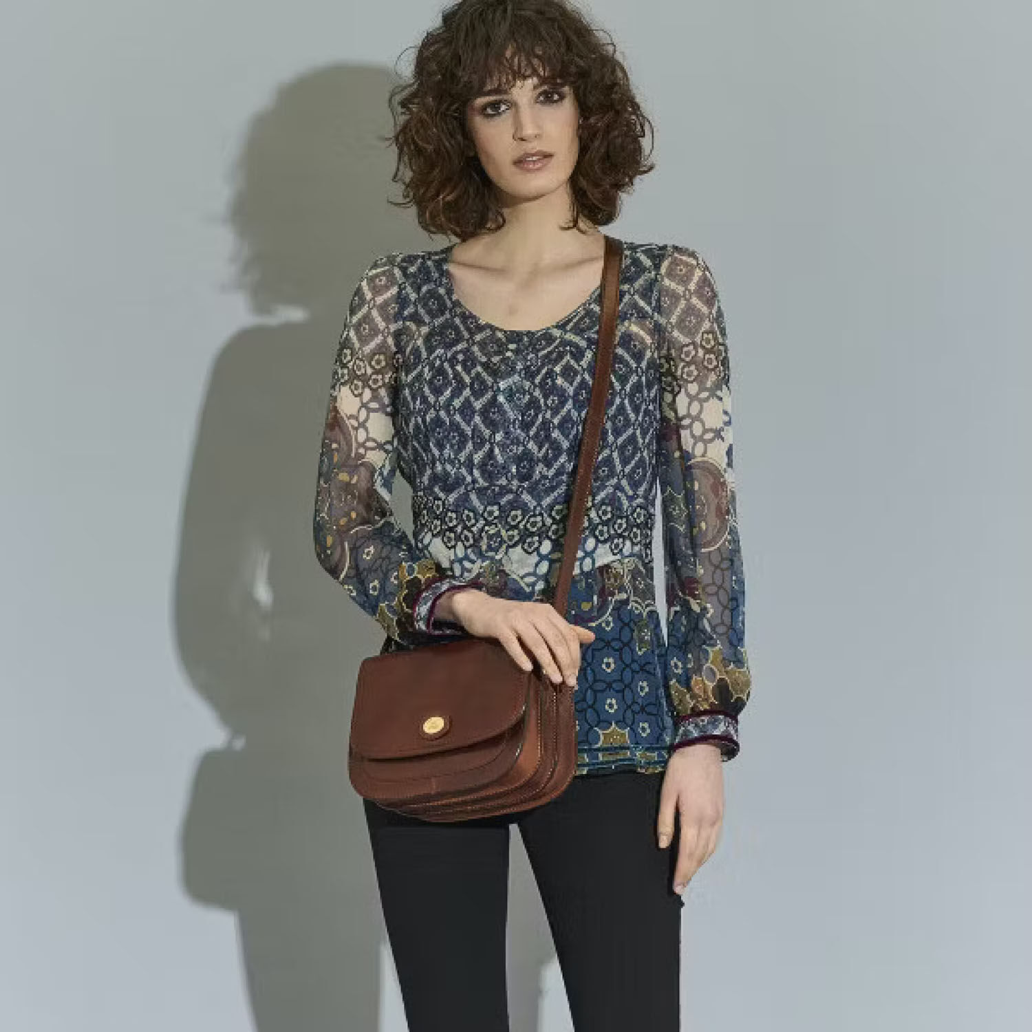 The Bridge Story Donna Schultertasche 24cm Braun/Gold
