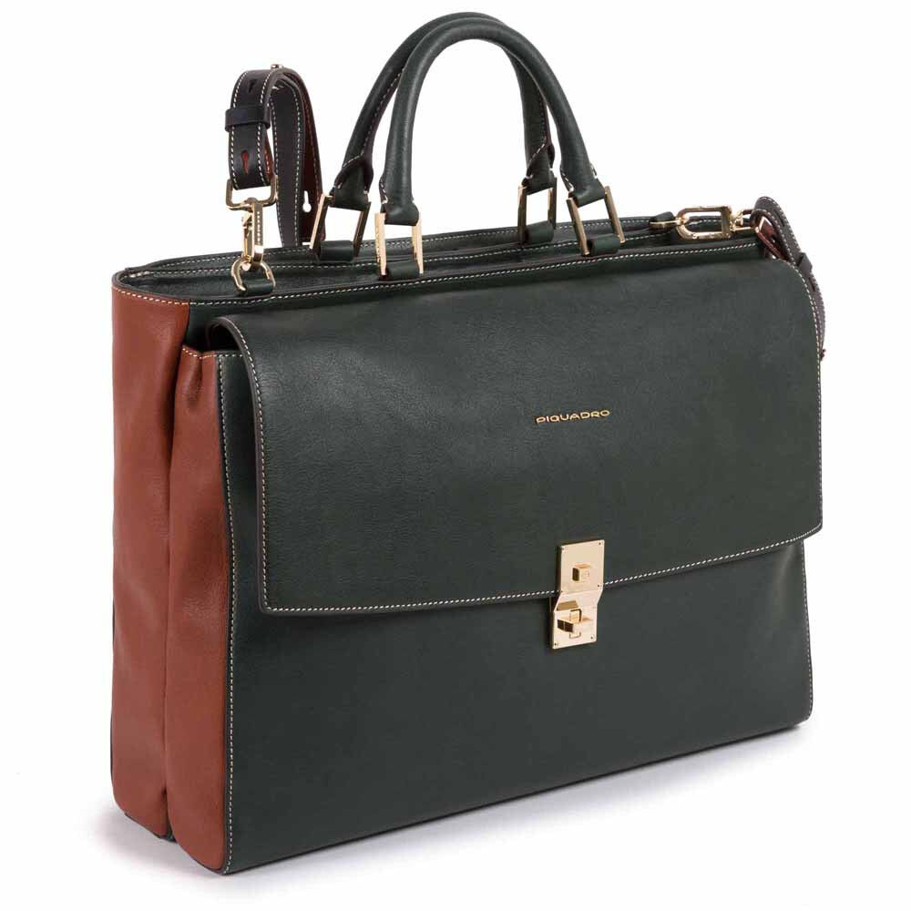 Piquadro DF Kurzgrifflaptoptasche 15,6" mit Anti-Stoss Schutz