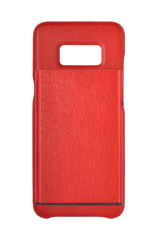 Tru Virtu Click & Slide Pay & Phone Kartenetui und Smartphoneülle - Samsung Galaxy S8 Nappa Coral/Red