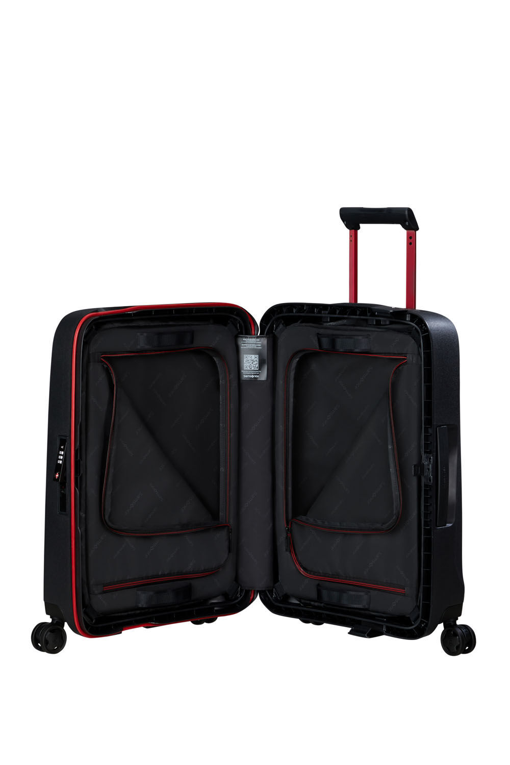 Samsonite Essens Trolley mit 4 Rollen 55cm + GRATIS HOTELGUTSCHEIN Charcoal/Red