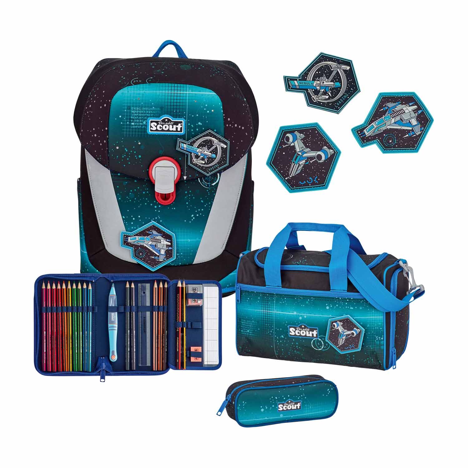 Exklusiv LED Schulranzen-Set 4-teilig mit Sporttasche